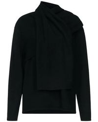 Loulou de Saison - Frances Cashmere Scarf-Detail Sweater - Lyst