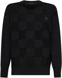 John Richmond - Square-Panel Merino-Wool Jumper - Lyst