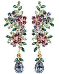 Jennifer Behr - Yasmin Crystal-Embellished Floral Earrings - Lyst