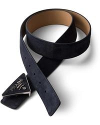 Prada - Ceinture En Daim - Lyst