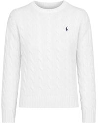 Polo Ralph Lauren - Cable-Knit Logo-Embroidered Cotton Jumper - Lyst