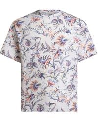 Etro - Floral-Motif Cotton T-Shirt - Lyst