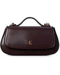 Calvin Klein - Logo-Plaque Top-Handle Shoulder Bag - Lyst