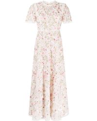 Needle & Thread - Kleid mit Blumenstickerei - Lyst
