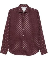 Eleventy - Polka-Dot Long-Sleeve Shirt - Lyst