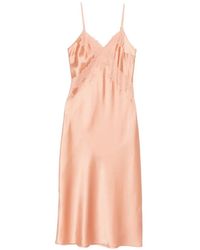 Patrizia Pepe - Lace Satin Midi Dress - Lyst