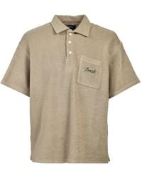 BREATH - Embroidered-Logo Towel-Texture Polo Shirt - Lyst