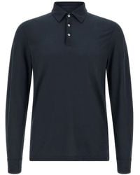 Zanone - Buttoned Long-Sleeve Polo Shirt - Lyst