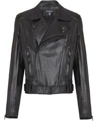 Balmain - Bikerjacke Aus Leder - Lyst