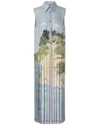 Thom Browne - Robe-Chemise Nantucket En Sergé De Soie - Lyst