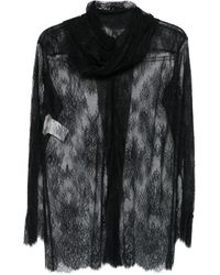 Alberta Ferretti - Camisa de encaje con cuello alto - Lyst