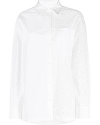 KENZO - Broderie Anglaise-Panelled Shirt - Lyst
