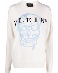 Philipp Plein - Intarsien-Pullover Mit Totenkopf - Lyst