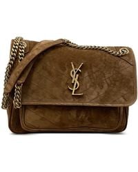 Saint Laurent - Medium Niki Chevron-Quilted Suede Shoulder Bag - Lyst