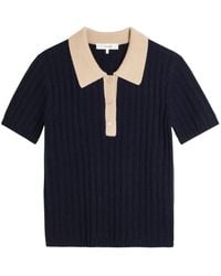FRAME - Ribbed Cashmere Polo Top - Lyst