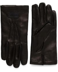 Moschino - Lederhandschuhe Mit Logo-Patch - Lyst