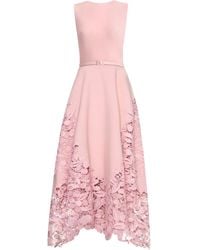 Oscar de la Renta - Robe Cherry Guipure Lace À Coupe Mi-Longue - Lyst