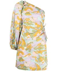 ALÉMAIS - Floral-print One-shoulder Minidress - Lyst
