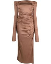 Helmut Lang - Off-Shoulder Draped Maxi Dress - Lyst
