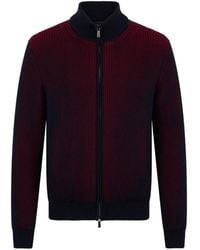 Moorer - Geribbeld Vest Met Rits - Lyst