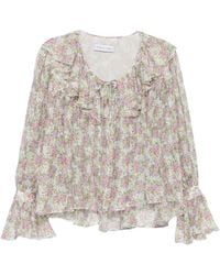 Raquel Diniz - Floral-Print Ruffled Blouse - Lyst