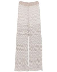 Liu Jo - Zigzag-Knit Wide-Leg Palazzo Pants - Lyst