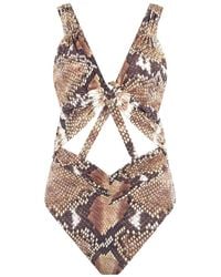 Roberto Cavalli - Snake-Print Swimsuit - Lyst