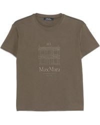 Max Mara - Logo-Embroidery T-Shirt - Lyst
