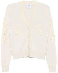 Barrie - Logo-Embroidered V-Neck Cardigan - Lyst