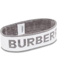 Burberry Intarsia-knit Logo Headband - Grey