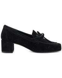 Aeyde - Front-Tie Suede Loafers - Lyst