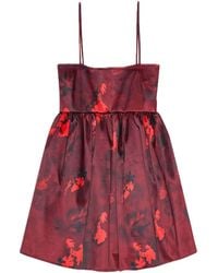 Ganni - Printed Satin Mini Dress - Lyst