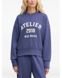 Mos Mosh - Nima Logo-Print Drop-Shoulder Sweatshirt - Lyst