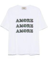 ALESSANDRO ENRIQUEZ - T-Shirt mit Textstickerei - Lyst