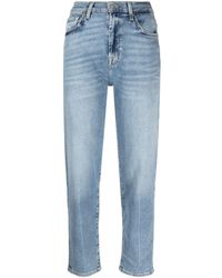 7 For All Mankind - Logo-patch Tapered-leg Jeans - Lyst