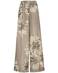 Brunello Cucinelli - Printed Silk Trousers - Lyst