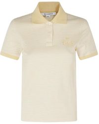 Sporty & Rich - Striped Embroidered Polo Shirt - Lyst