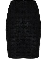 Balmain - Monogram Midi Skirt - Lyst