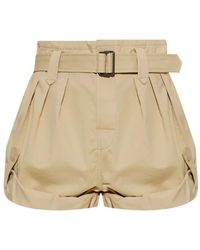 KENZO - Belted Pleated Shorts - Lyst
