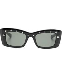 McQueen - Studded Rectangle-Frame Sunglasses - Lyst