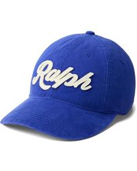 Polo Ralph Lauren - Twill Ball Felt Patch Leather-Strap Cap - Lyst