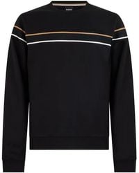 BOSS - Stripe-Detail Long-Sleeve T-Shirt - Lyst