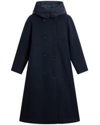Woolrich - Double-Breasted Hooded Parka Coat - Lyst
