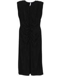 Imperial - Ruched Sleeveless Midi Dress - Lyst