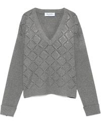 Blugirl Blumarine - Verzierter Pullover Mit V-Ausschnitt - Lyst