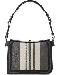Lanvin - Compagnon Striped Lock Shoulder Bag - Lyst