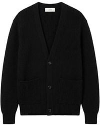 Lardini - Ribbed-Knit V-Neck Cardigan - Lyst