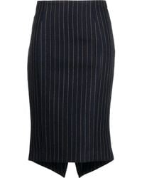 Moschino - Striped Virgin-Wool Midi Skirt - Lyst