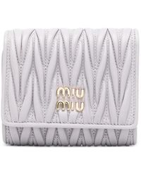 Miu Miu - Kleines Portemonnaie mit Logo - Lyst