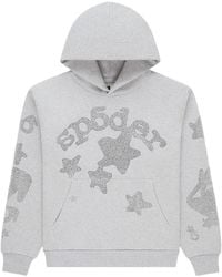 Sp5der - Rhinestone-Detail Hoodie - Lyst
